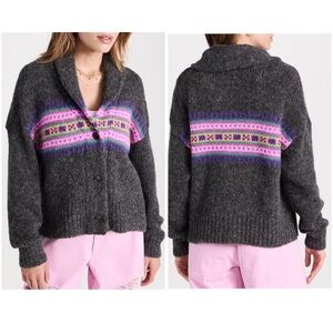 Xirena Waylon Long Sleeve Cardigan Sweater Heather Charcoal Gray Size XS